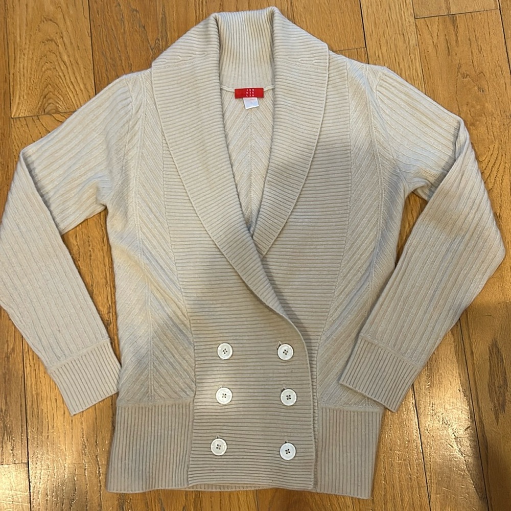 JENNIE LUI Cashmere V-Neck wrap cardigan Sweater Size S